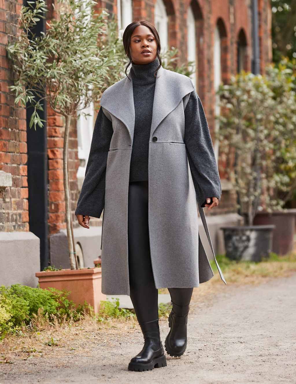 Live Unlimited London Wool Blend Longline Waistcoat Grey