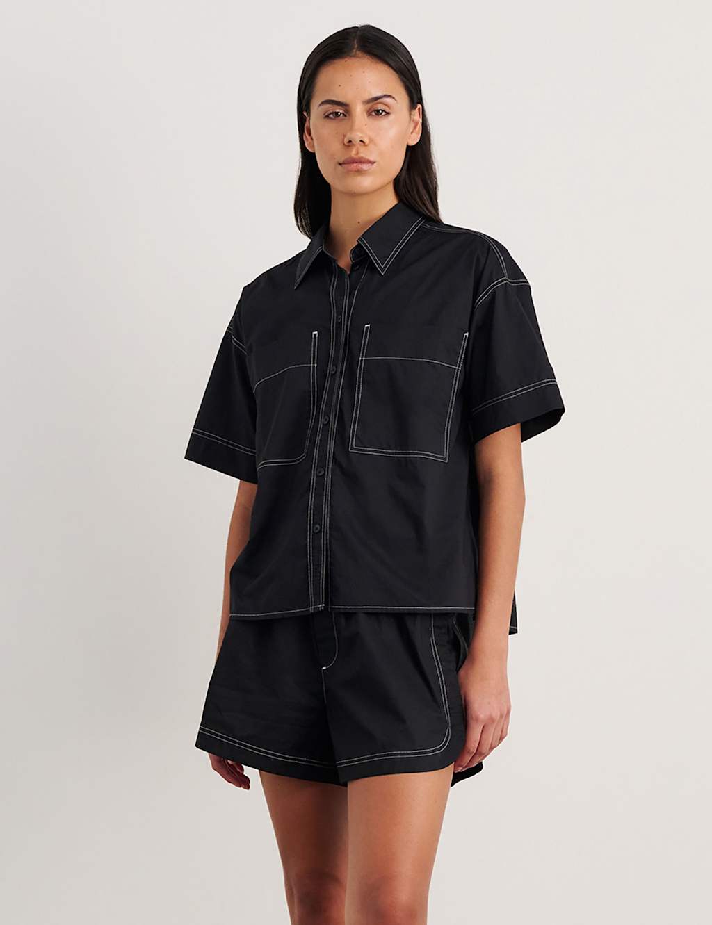Jag Women's Pure Cotton Relaxed Shirt - 12 - Black - Available at M&S