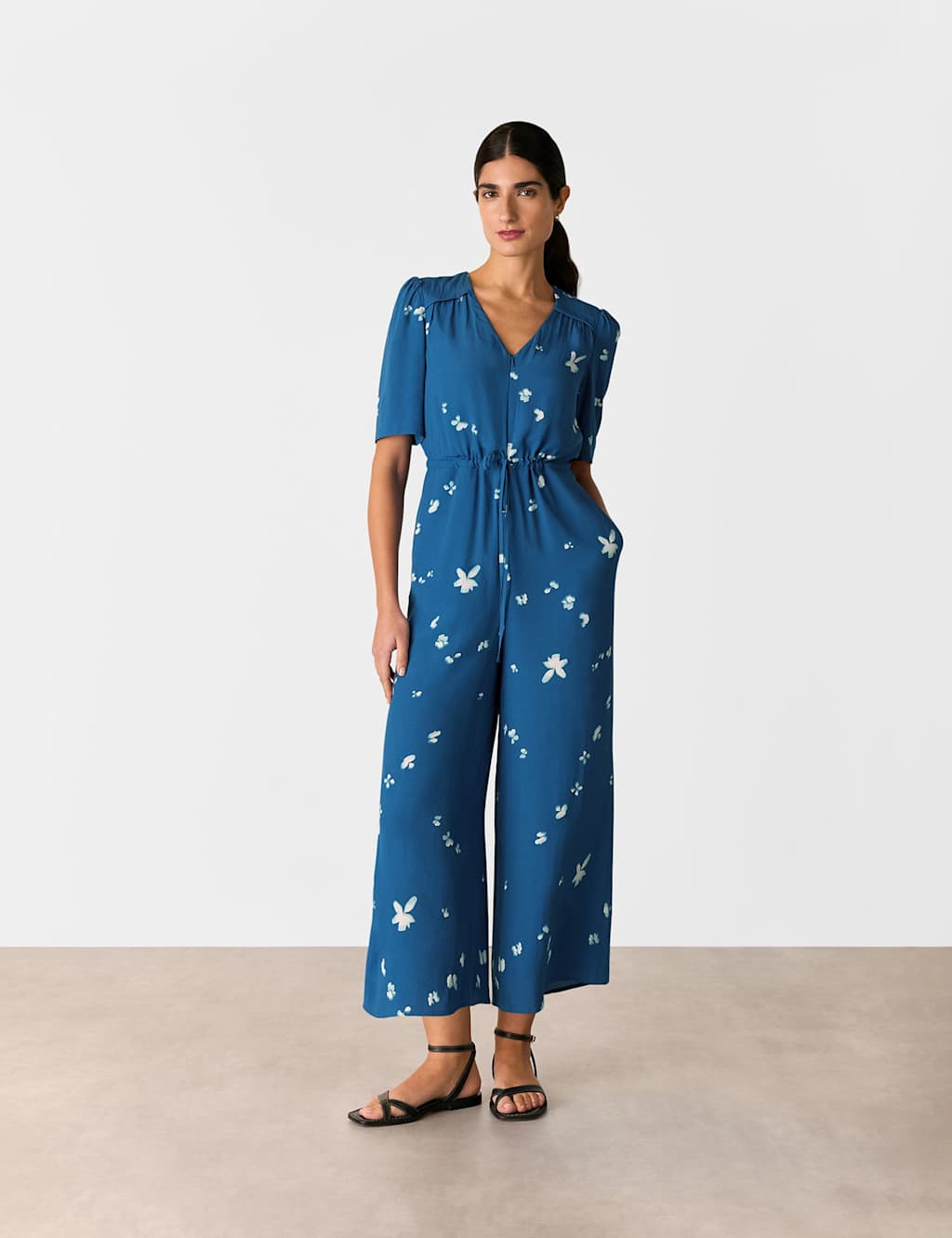 Floral Tie Detail Jumpsuit