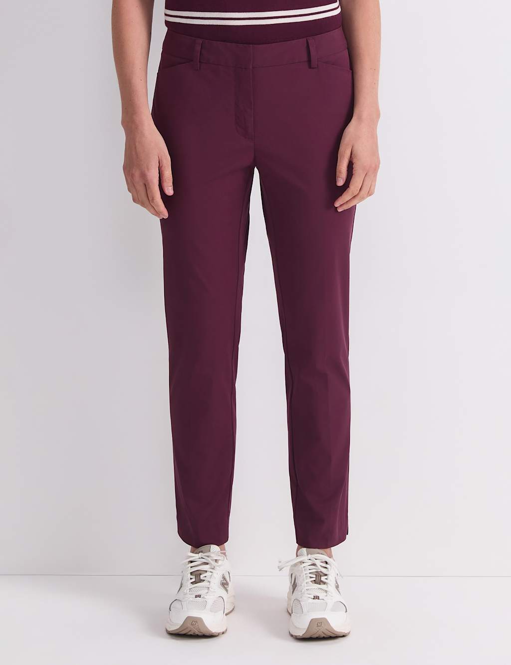 Sportscraft Women's Cotton Rich Slim Fit Cropped Trousers - 8 - Purple - Available at M&S