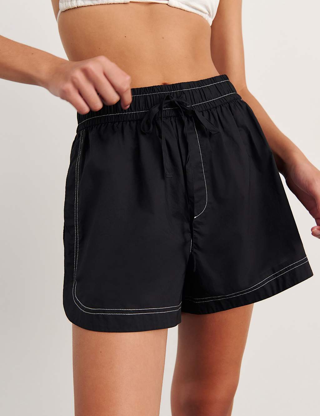 Jag Women's Pure Cotton High Waisted Shorts - 10 - Black - Available at M&S