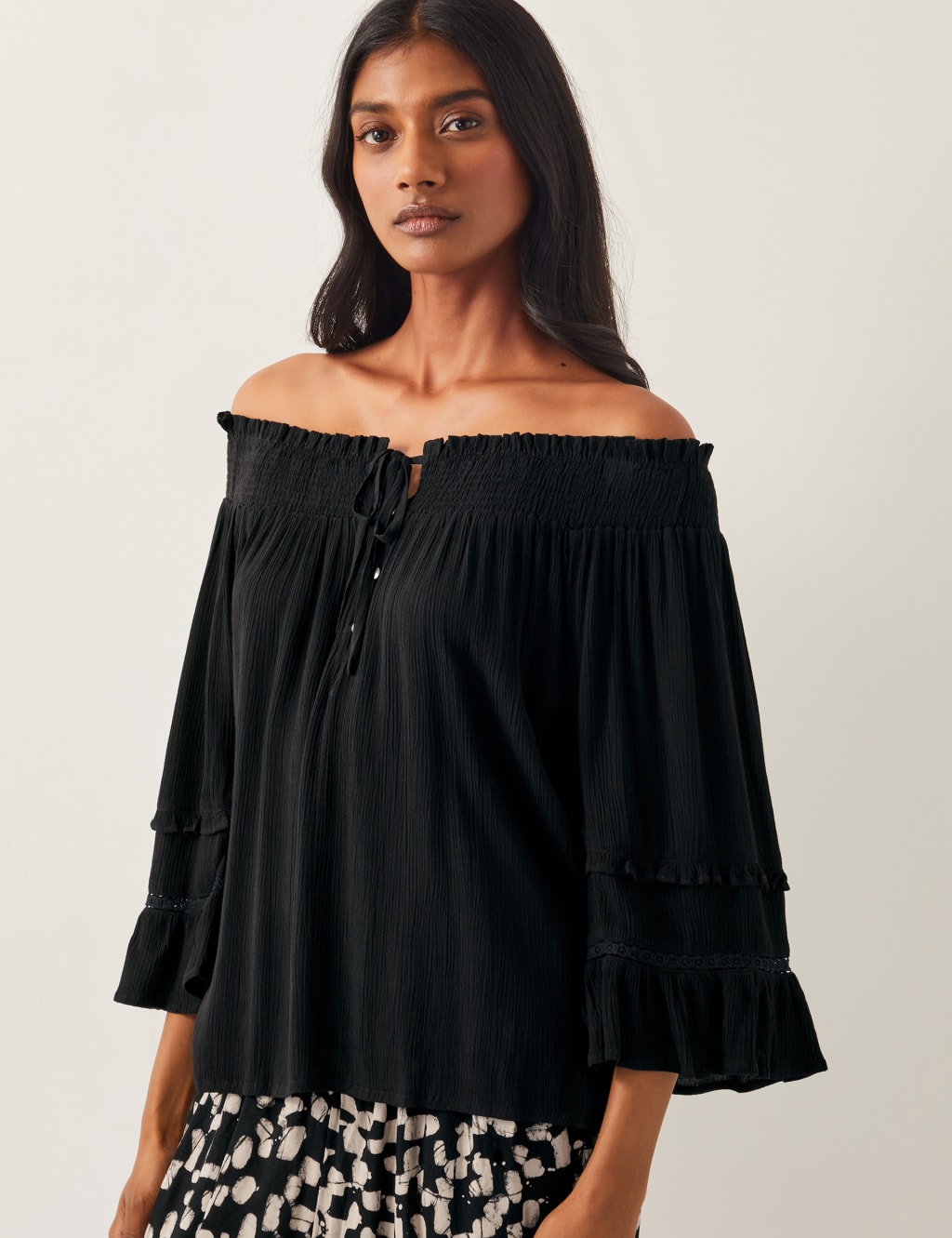 Smocked Off The Shoulder Top
