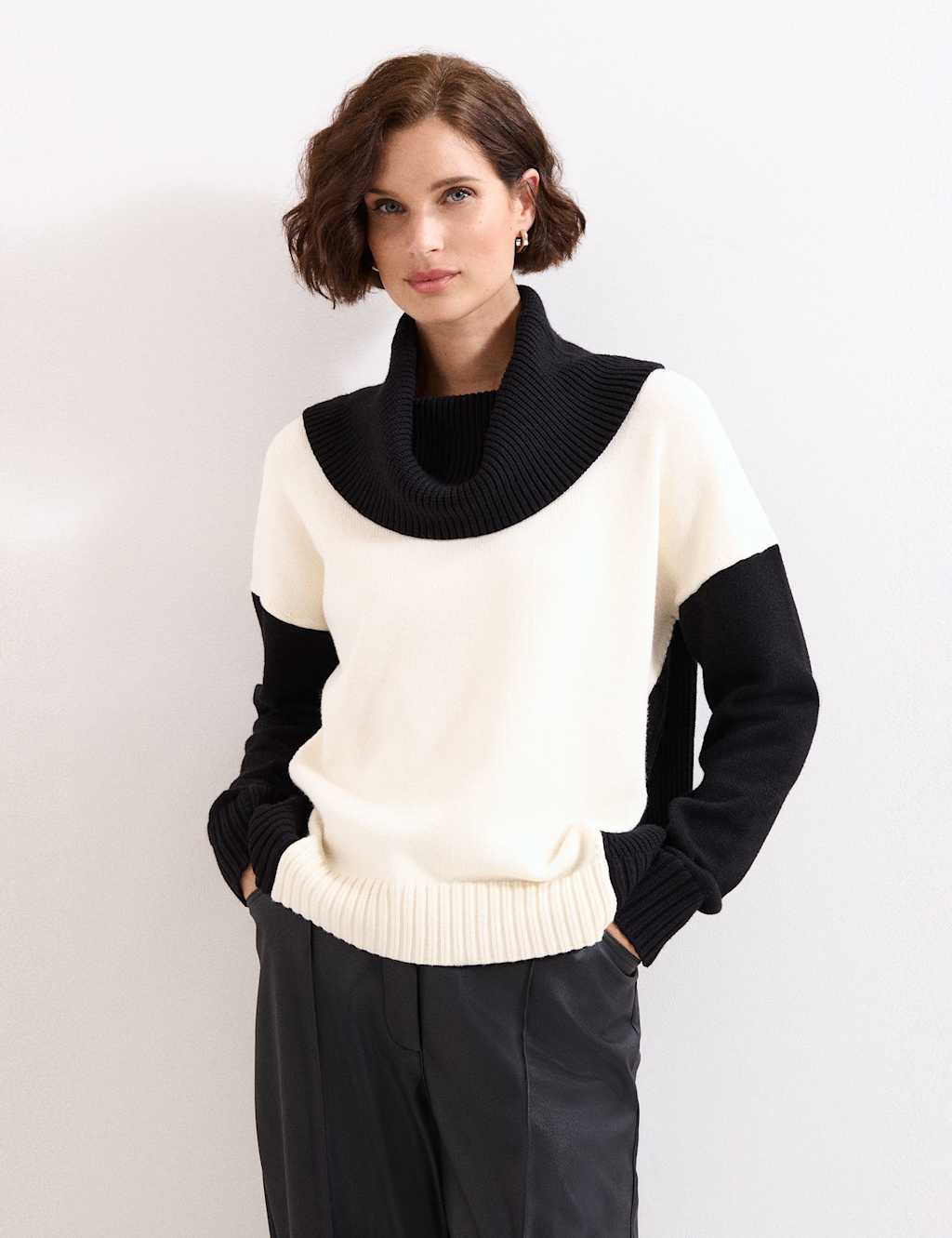 Phase Eight Roll Neck Jumper Black Mix