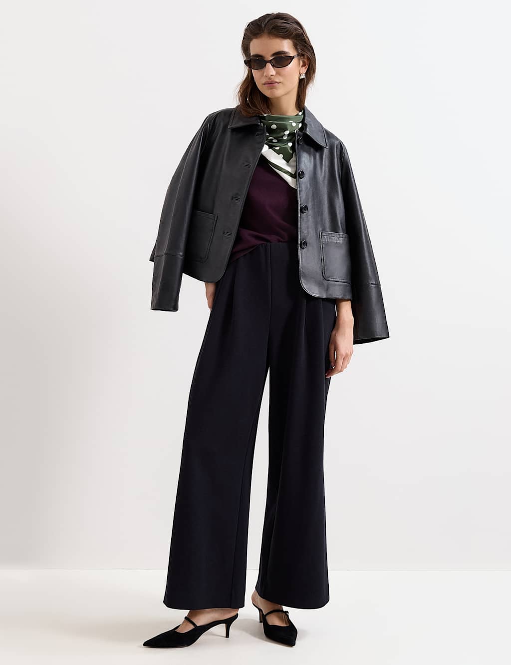 Phase Eight Women's Ponte Wide Leg Trousers - 10 - Black - Available at M&S