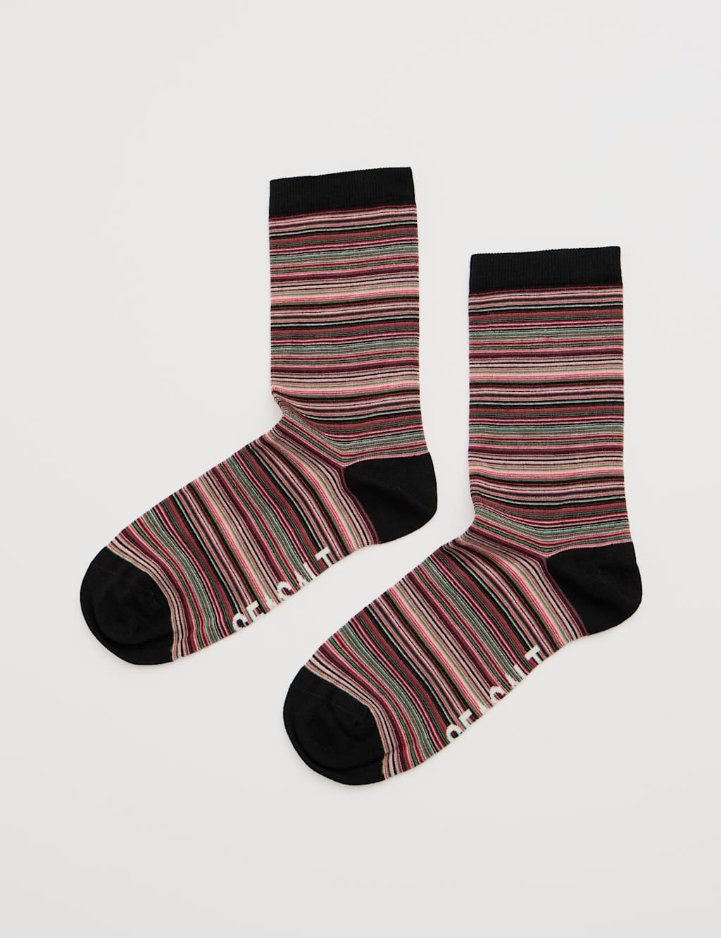 Seasalt Cornwall Striped Ankle Socks Pink Mix