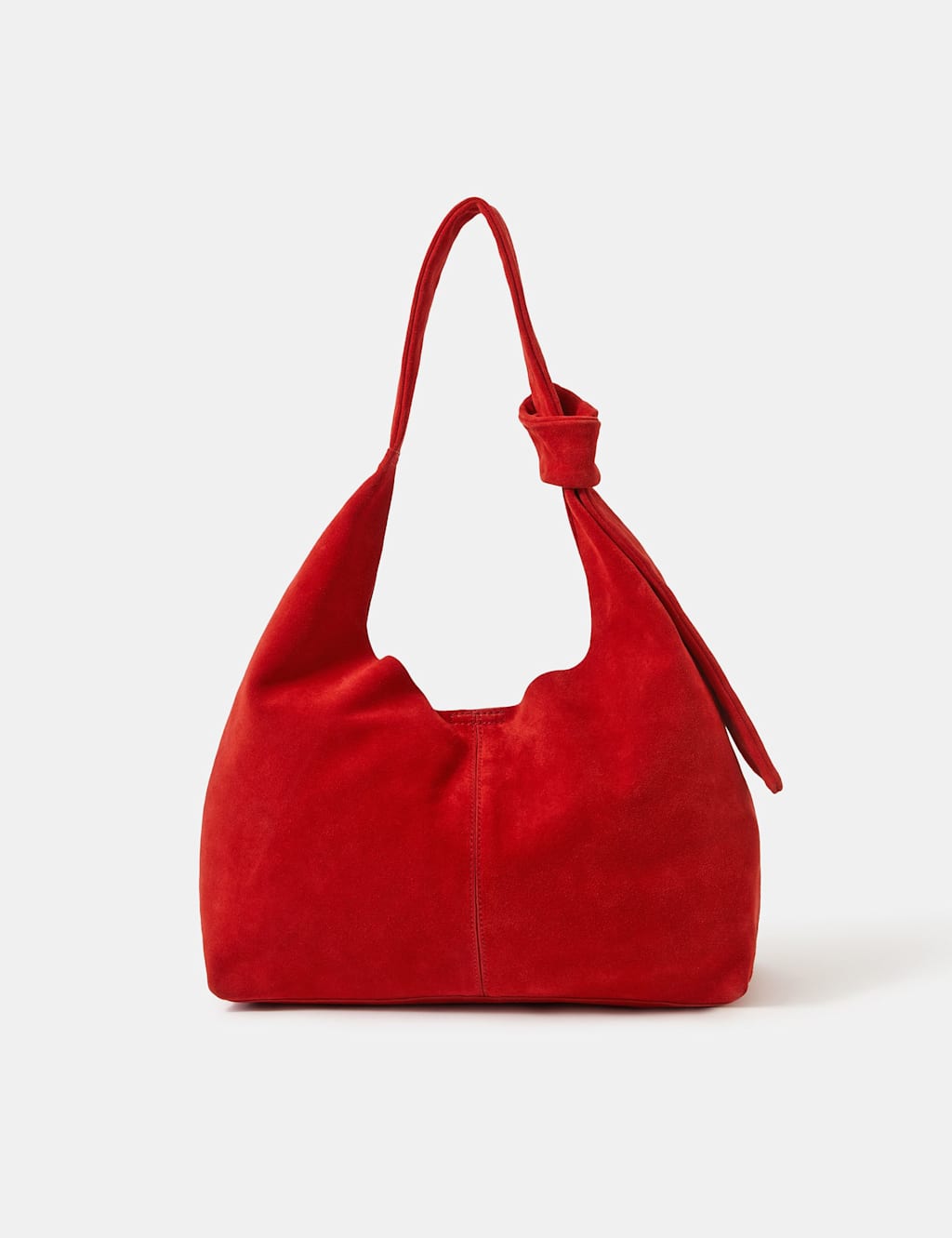 Accessorize Women's Suede Knot Handle Shoulder Bag - Red - Available at M&S