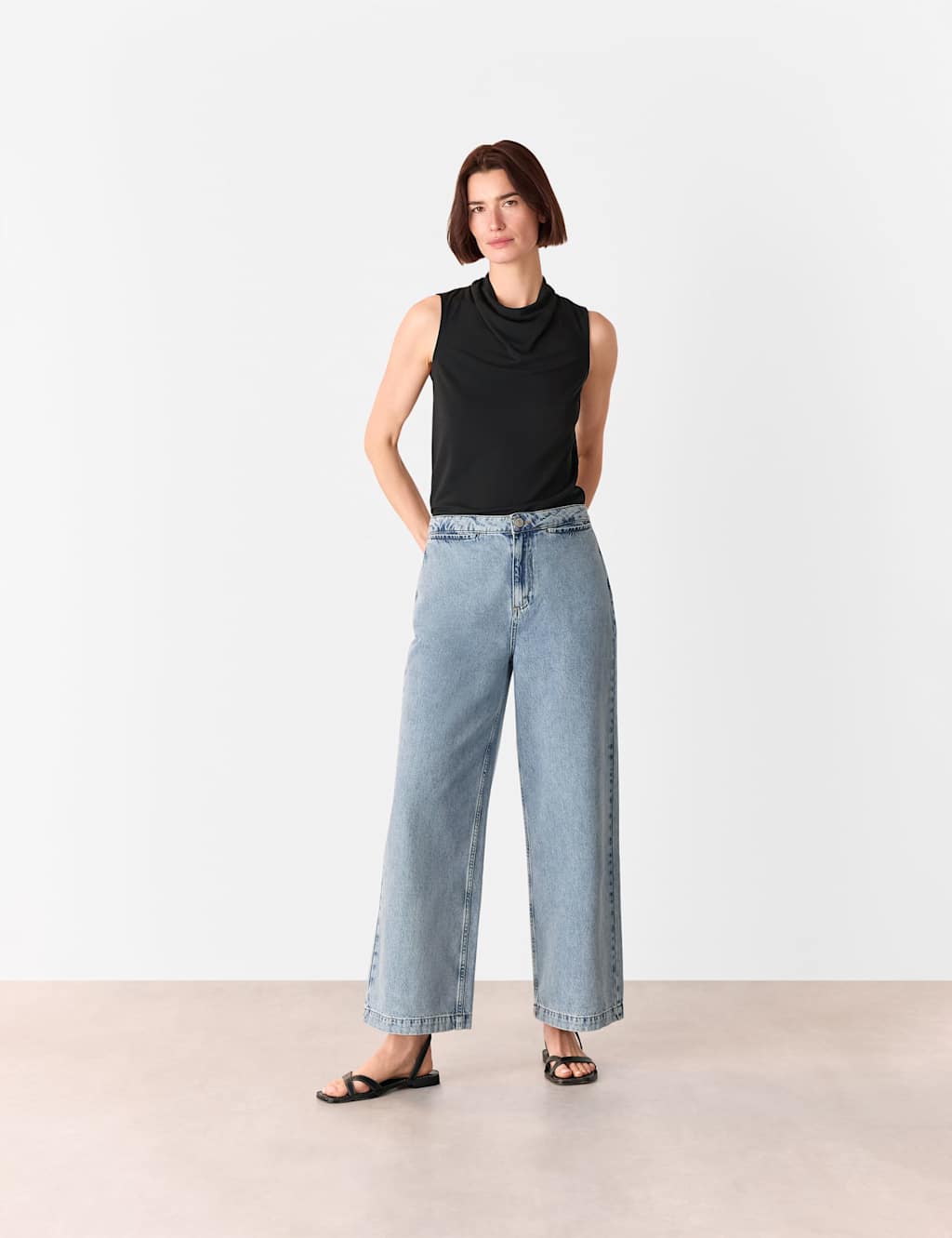 Cowl Neck Keyhole Top