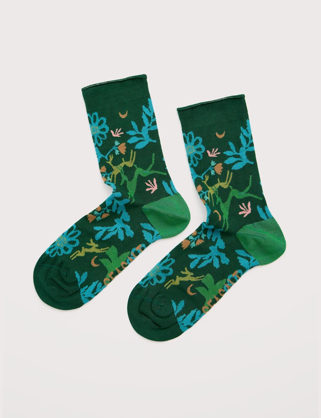 Seasalt Cornwall Forest Ankle High Socks Green Mix