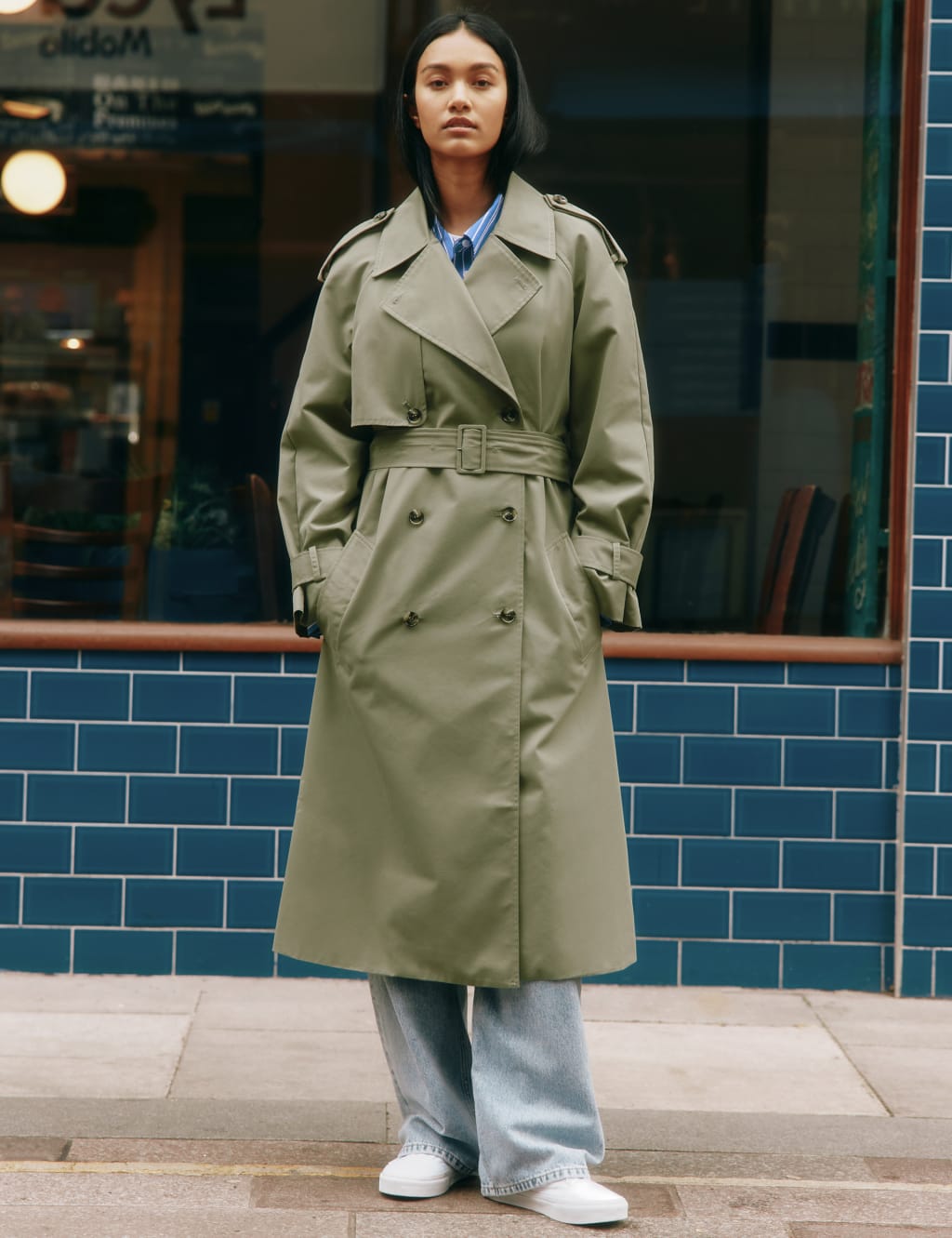 Cotton Rich Belted Longline Trench Coat