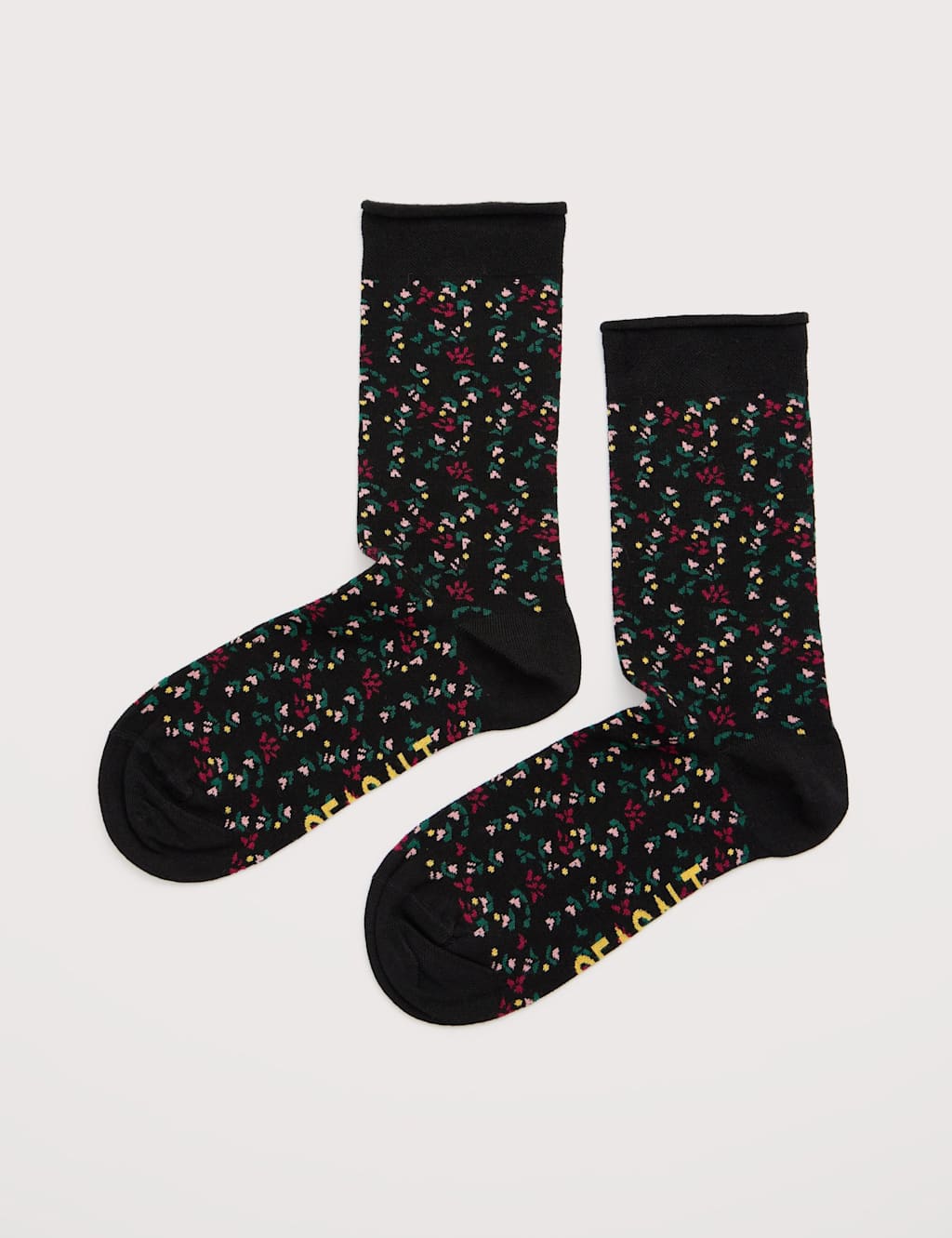 Seasalt Cornwall Ditsy Floral Ankle High Socks Black