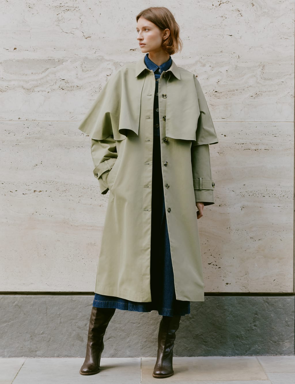 Cotton Rich Collared Longline Trench Coat