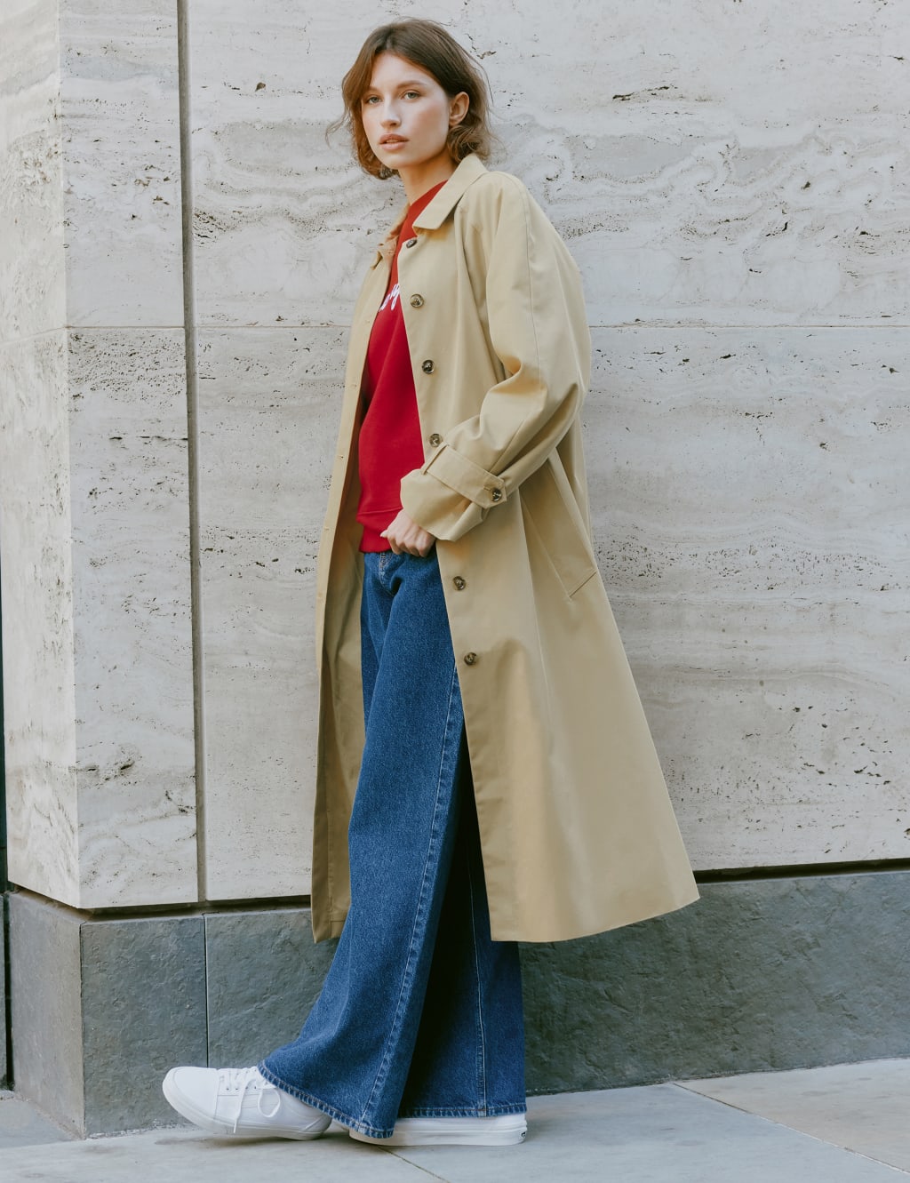 Cotton Rich Single Breasted Trench Coat