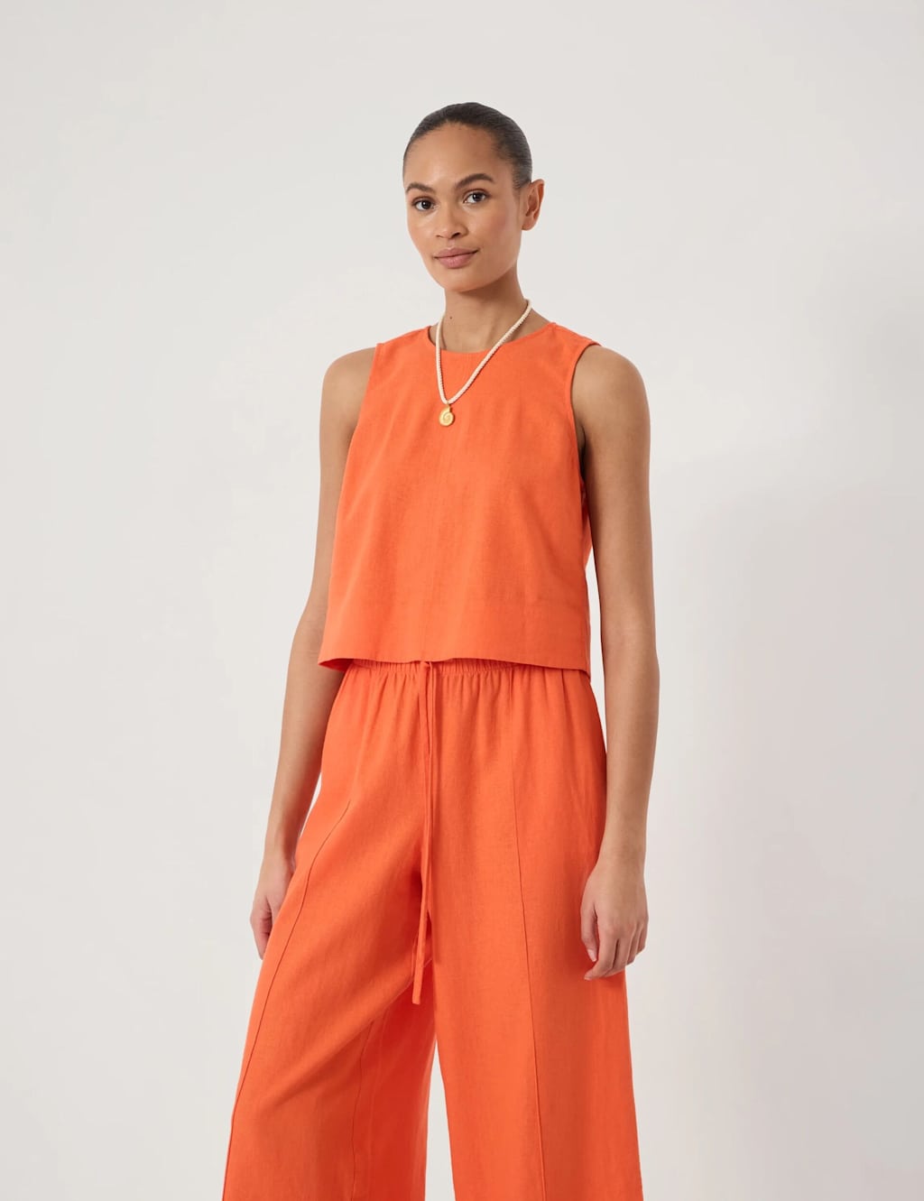 Hush Women's Linen Blend Shell Top - 16 - Orange - Available at M&S