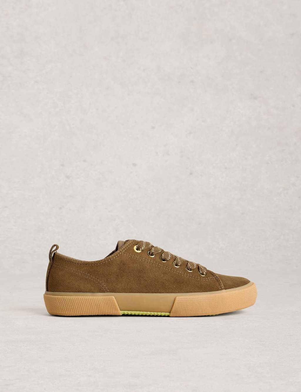 White Stuff Women's Suede Lace Up Trainers - 7 - Green - Available at M&S