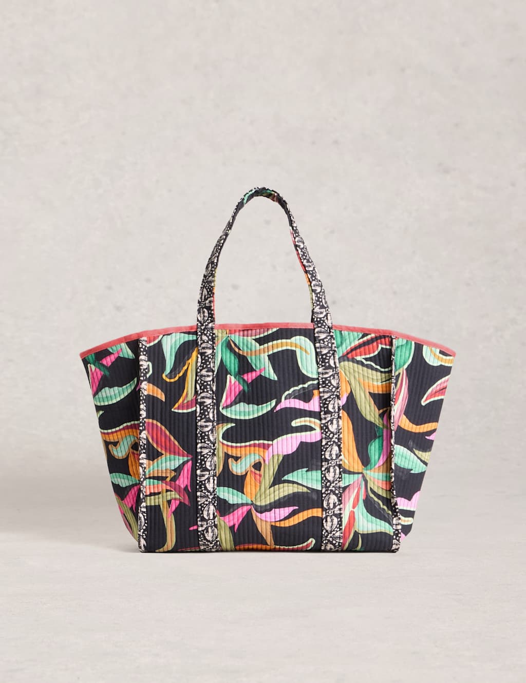 White Stuff Women's Pure Cotton Reversible Printed Tote Bag - Black Mix - Available at M&S