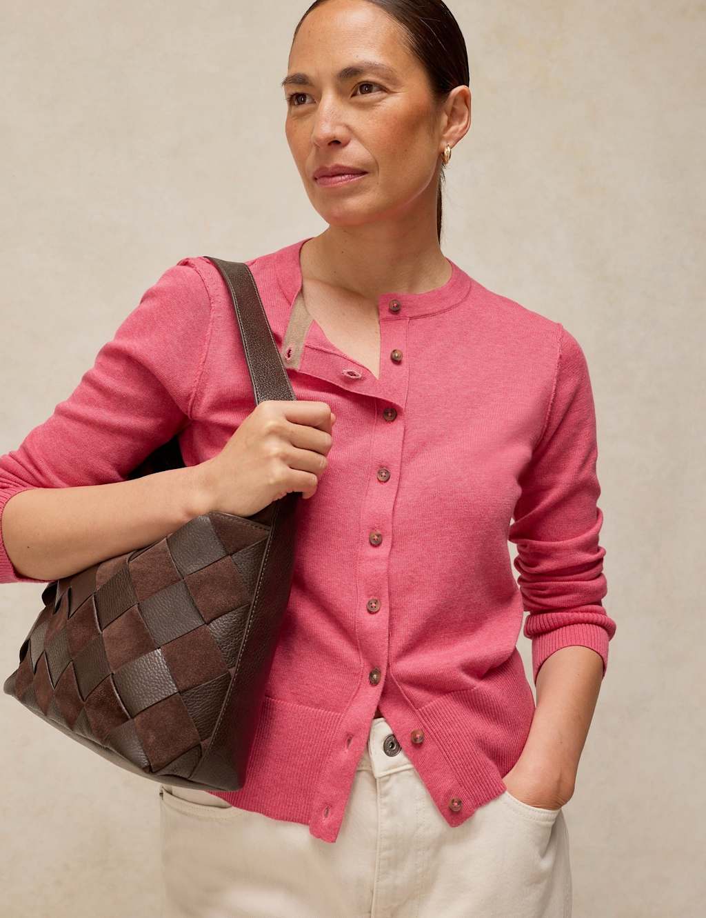 White Stuff Women's Pure Cotton Cardigan - 18 - Pink - Available at M&S
