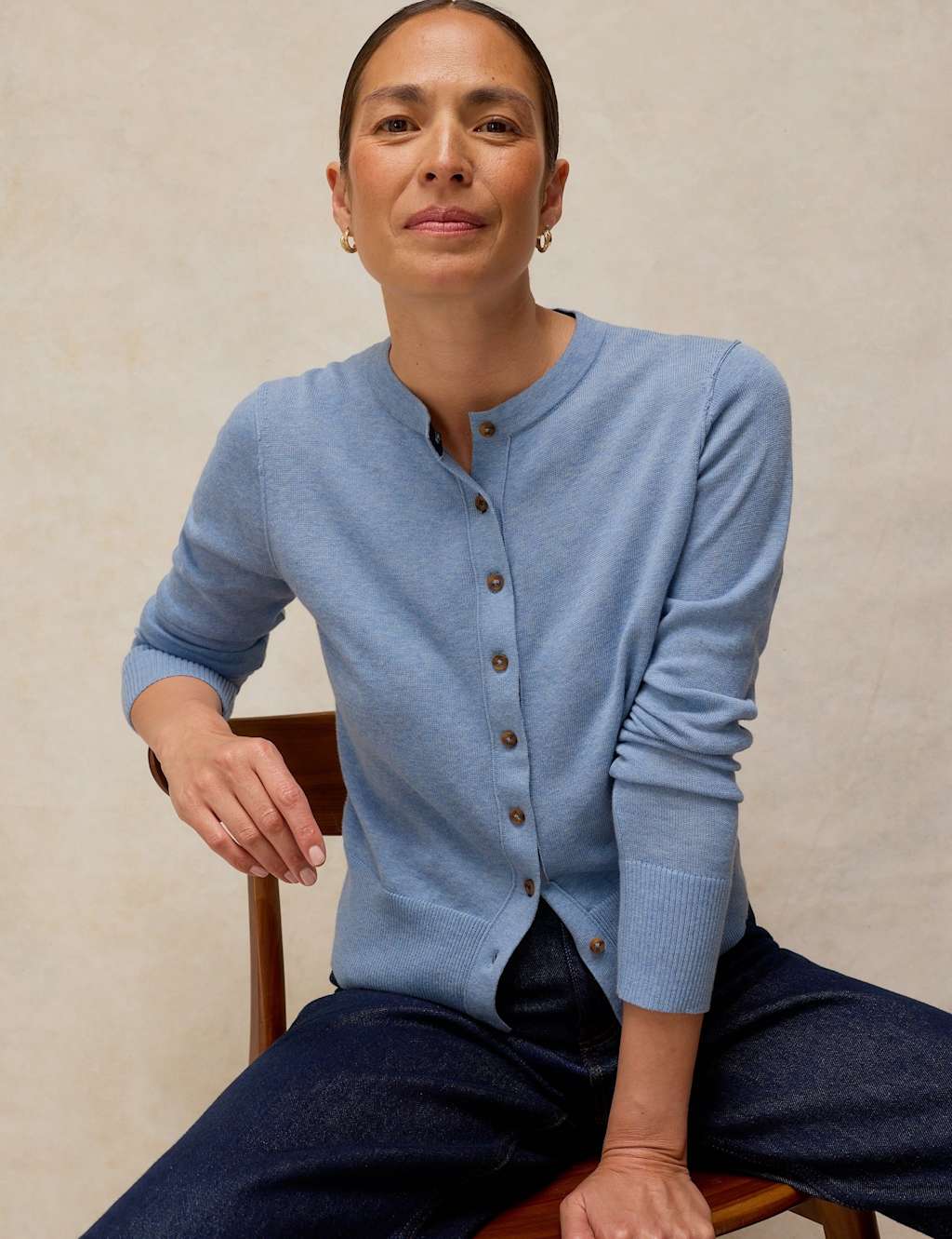White Stuff Women's Pure Cotton Cardigan - 22 - Blue - Available at M&S