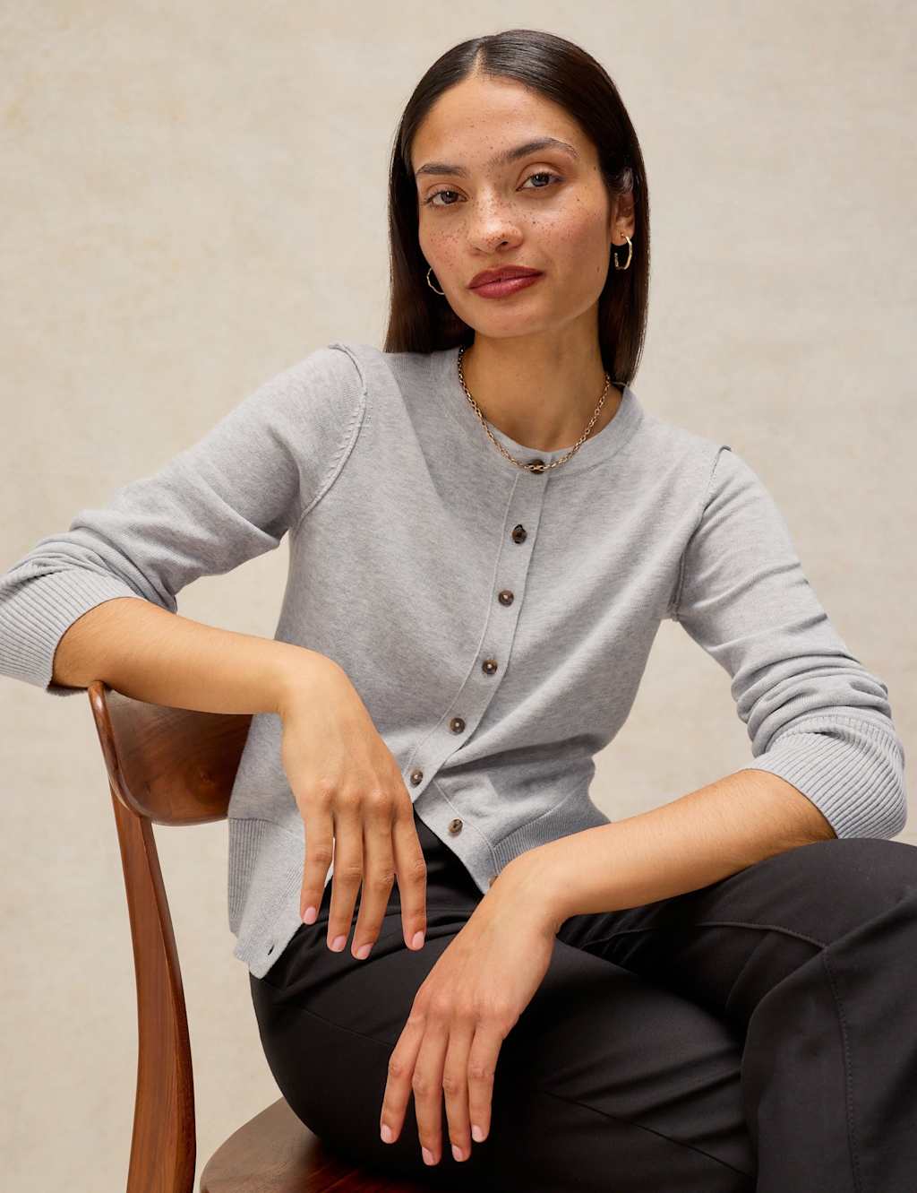 White Stuff Women's Pure Cotton Cardigan - 12 - Grey - Available at M&S