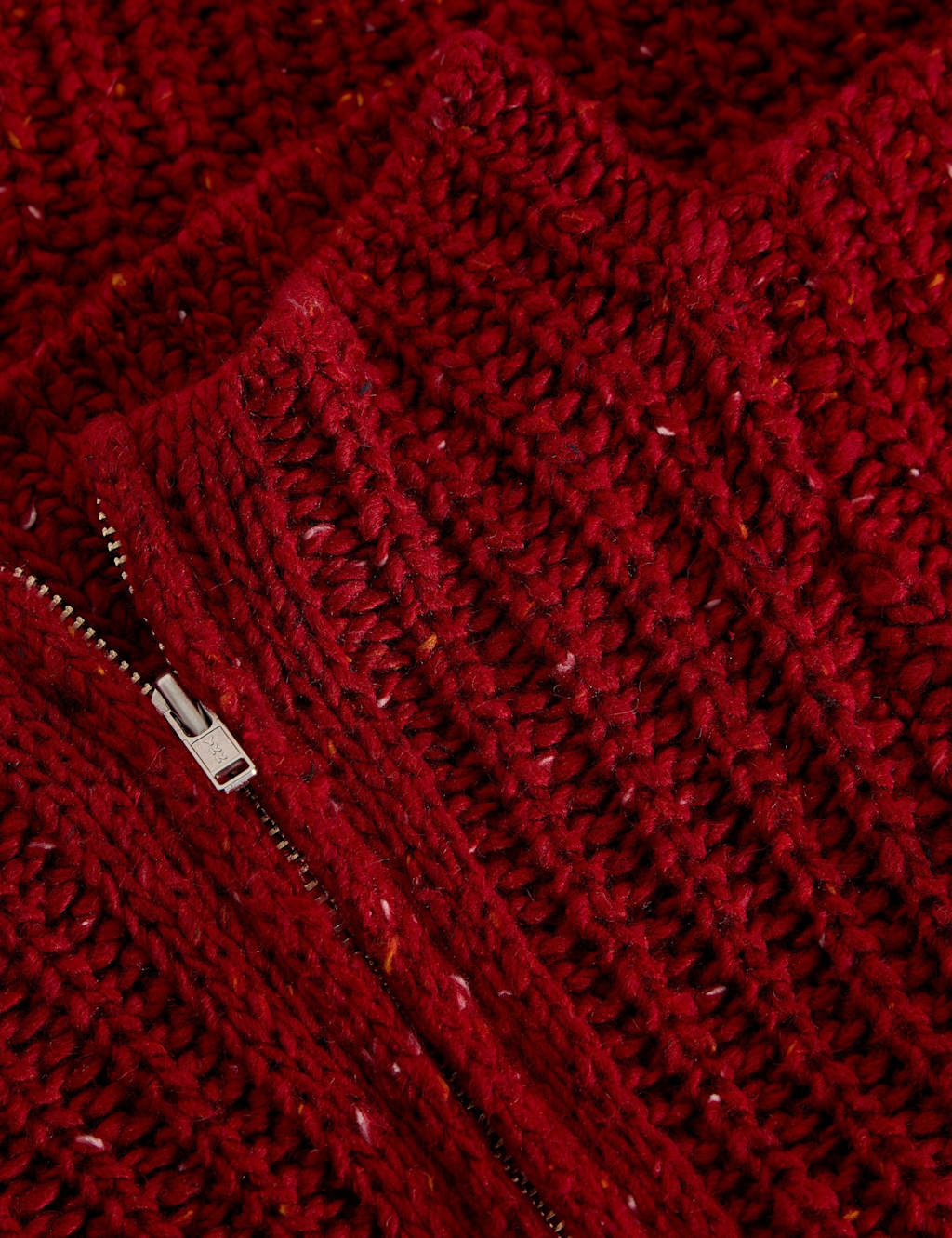 White Stuff Women's Funnel Neck Half Zip Knitted Poncho - Red - Available at M&S