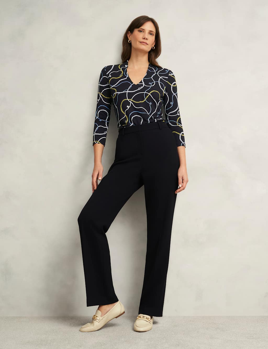 Printed V-Neck Top
