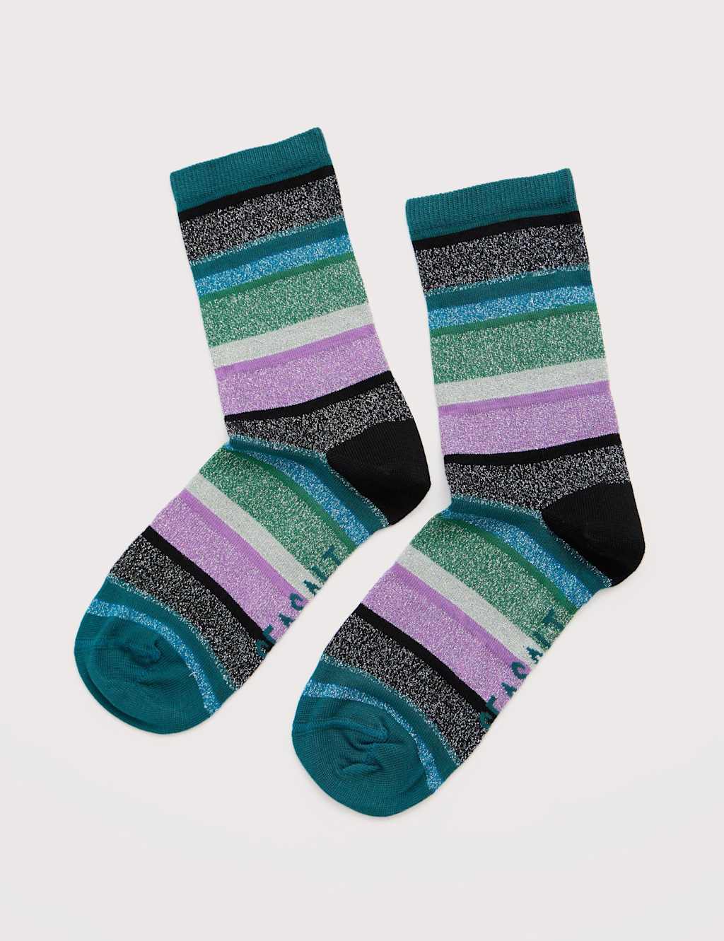 Seasalt Cornwall Striped Sparkle Ankle High Socks Multi
