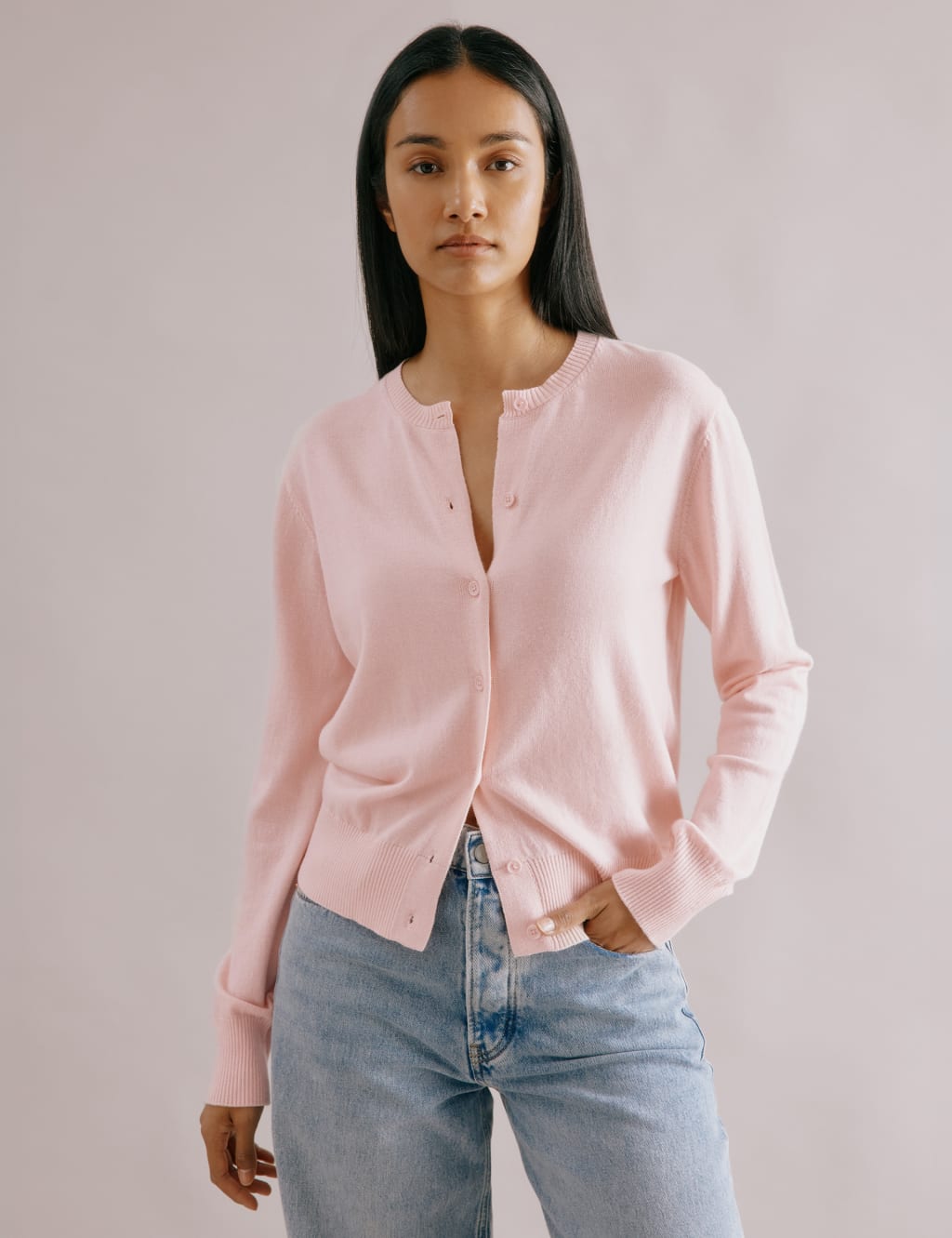 M and s pink cardigan top