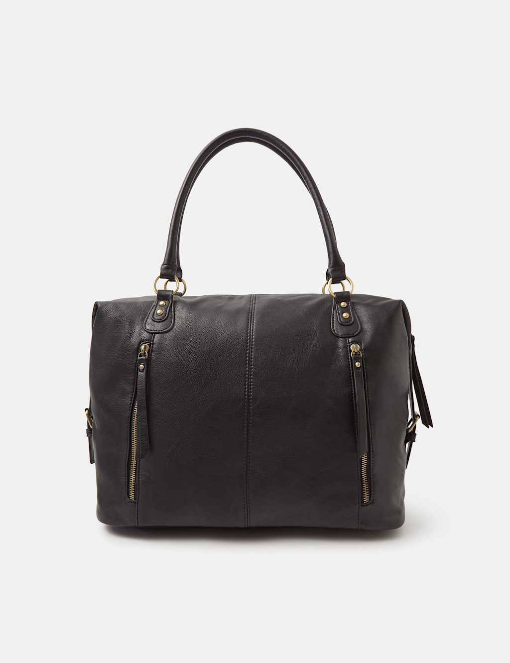 Accessorize Women's Faux Leather Zip Detail Shoulder Bag - Black - Available at M&S
