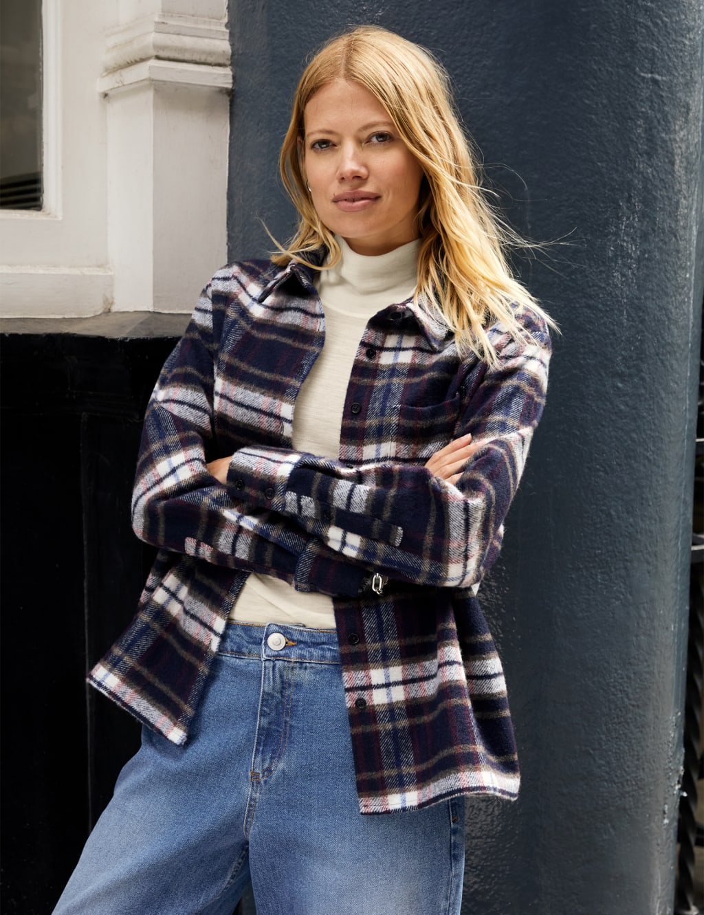 Checked Collared Shacket
