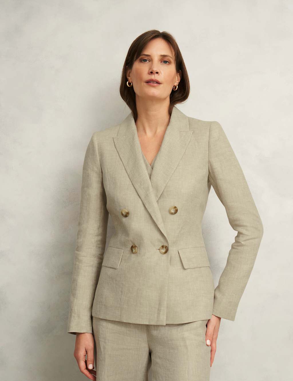 Pure Linen Single Breasted Blazer