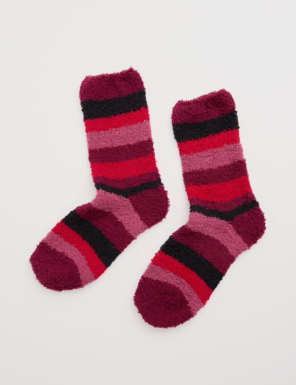Seasalt Cornwall Striped Fluffy Socks Pink Mix