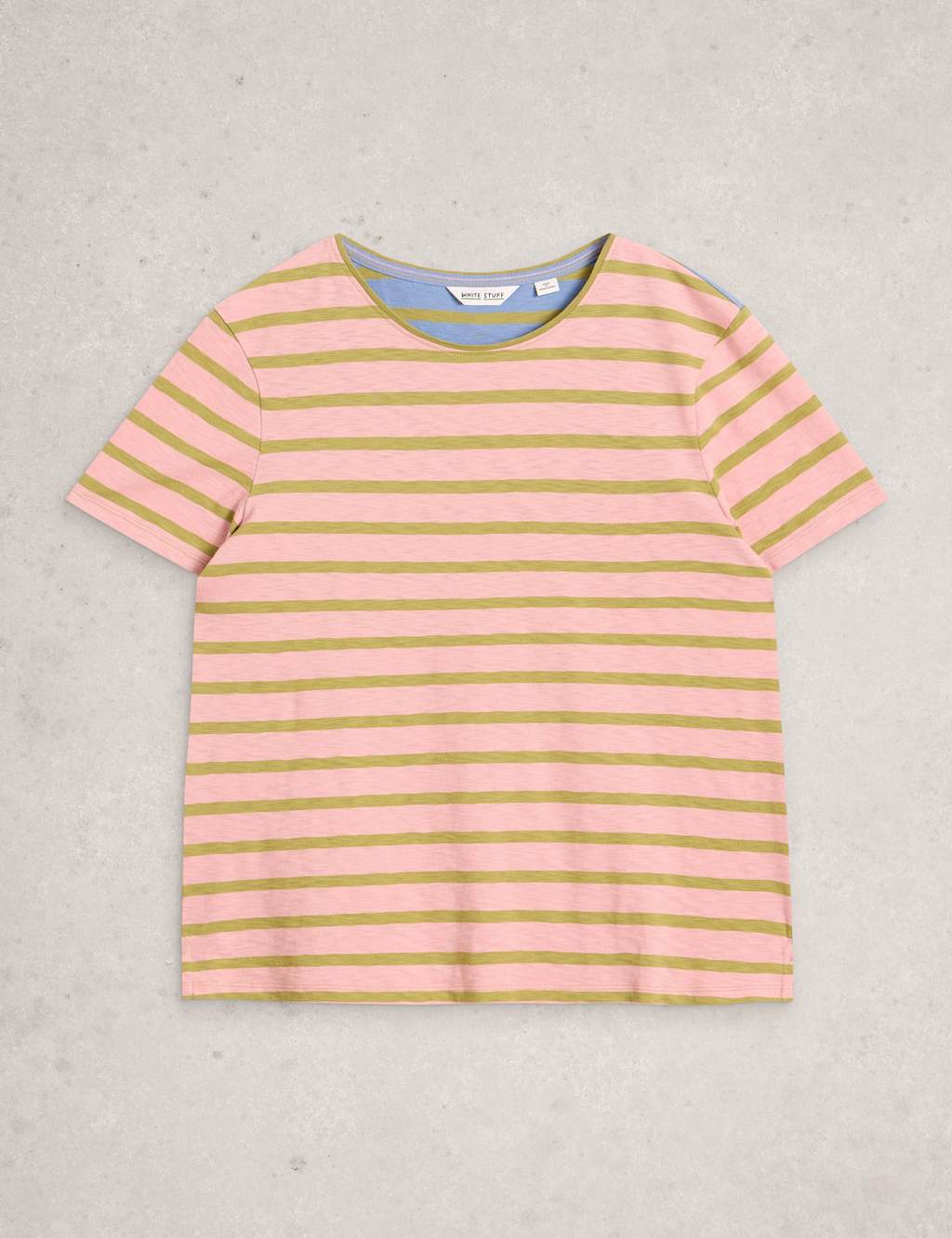 White Stuff Women's Pure Cotton Striped T-Shirt - 10 - Pink Mix - Available at M&S