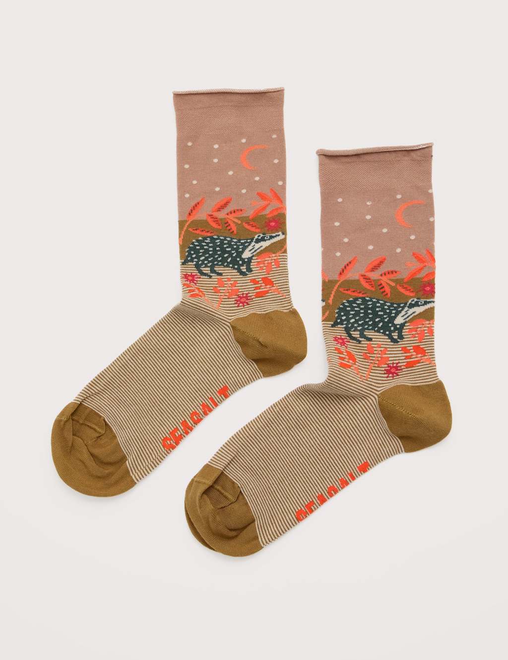 Seasalt Cornwall Cotton Rich Patterned Socks Natural Mix