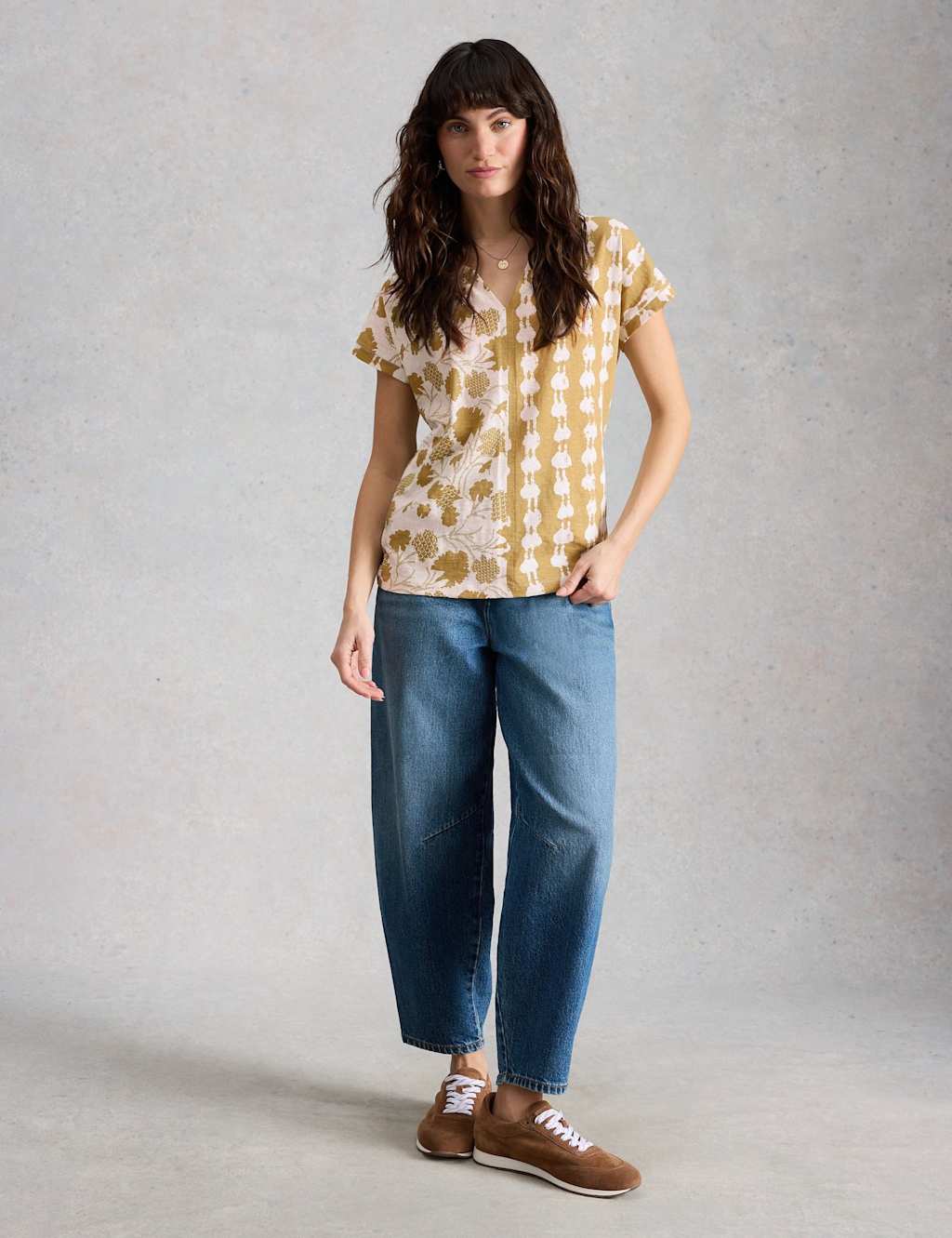 White Stuff Women's Pure Cotton Floral Print T-Shirt - 12 - Green Mix - Available at M&S