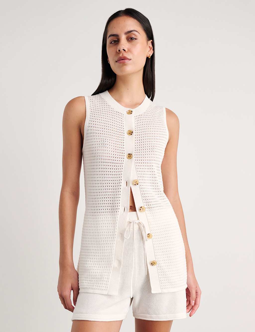 Jag Women's Linen Rich Longline Vest - 10 - White - Available at M&S