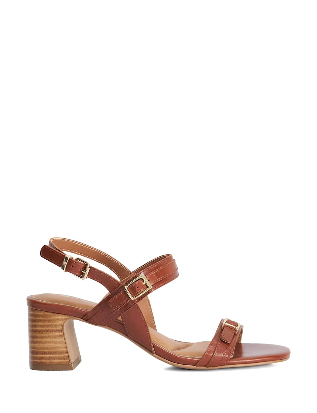 Dune London Women's Leather Double Strap Buckle Sandals - 6 - Tan - Available at M&S
