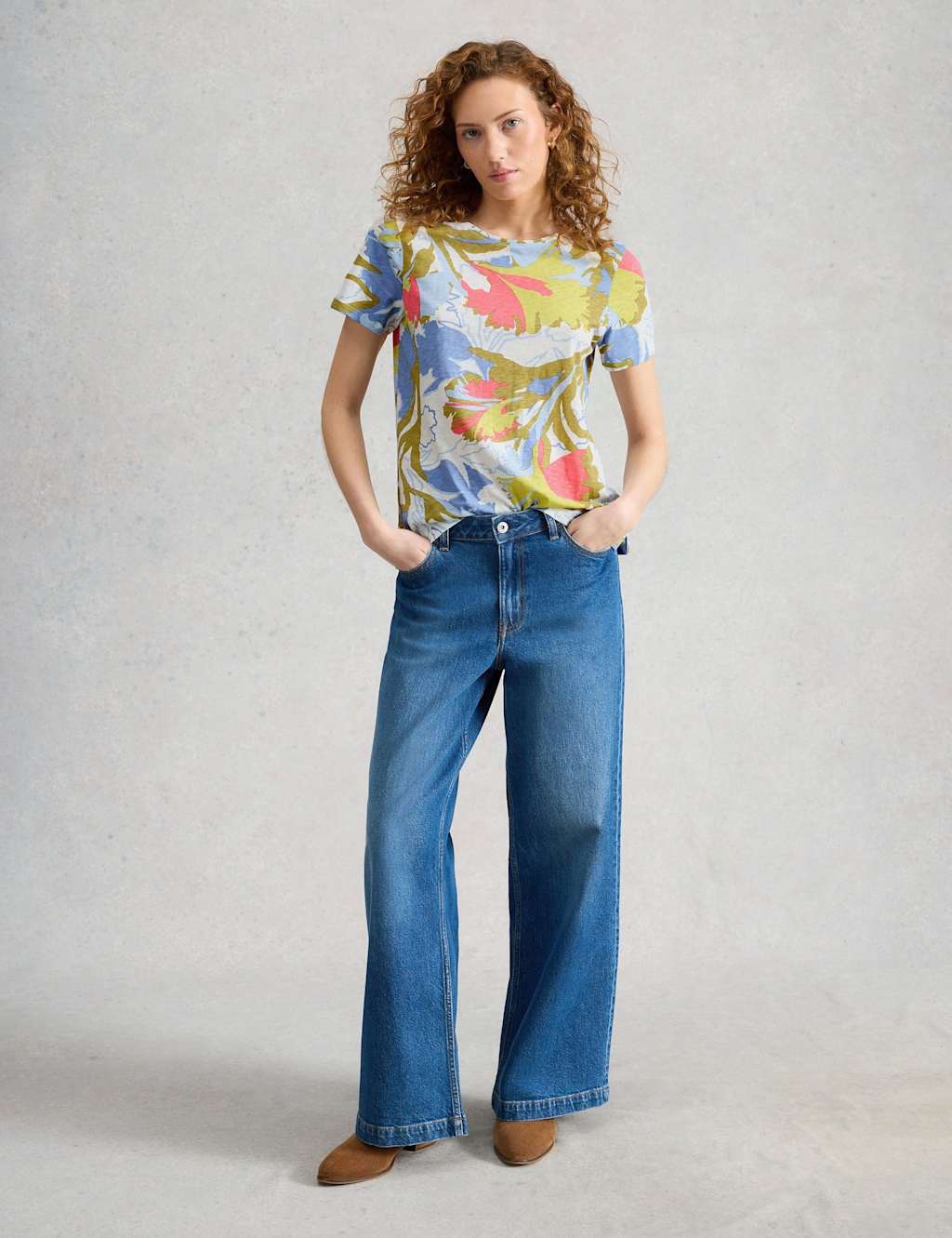 White Stuff Women's Pure Cotton Abstract Heart Print T-Shirt - 14 - White Mix - Available at M&S