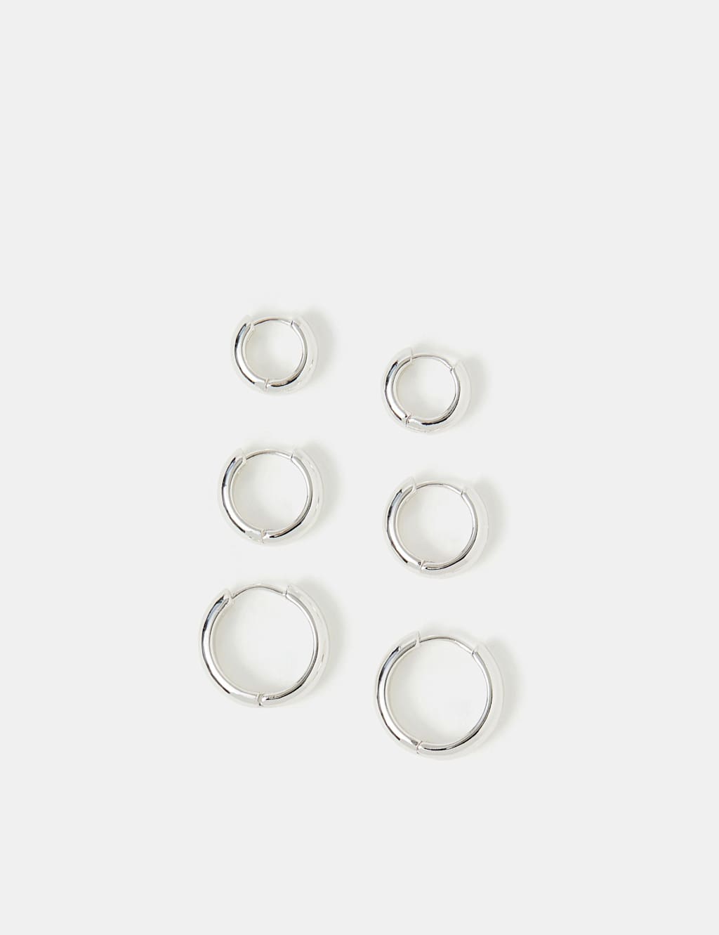 Accessorize Women's 3 Pack Sterling Silver Plated Hoop Earrings - Available at M&S