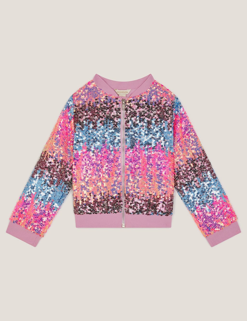 Monsoon Sequin Bomber (3-15 Yrs) Green Mix