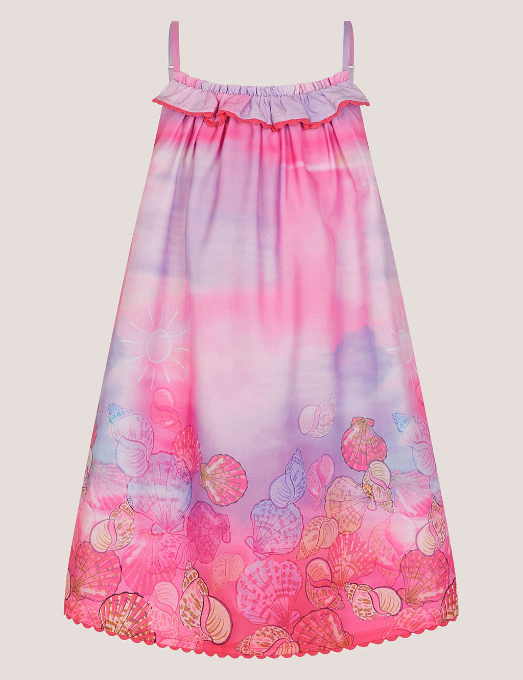 Monsoon Ombr Seashell Print Sundress (3-13 Yrs) Blue Mix