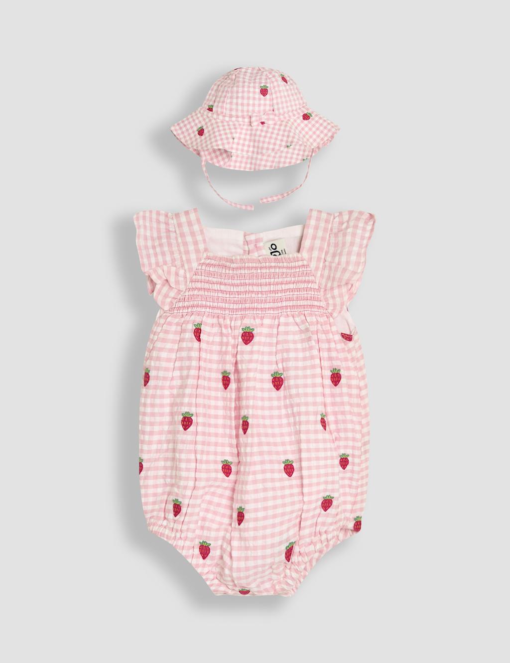 Pure Cotton Romper & Hat Set (3-24 Mths)