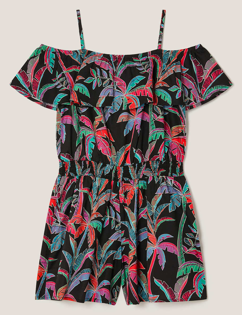 Monsoon Tropical Print Playsuit (7-15 Yrs) Navy Mix