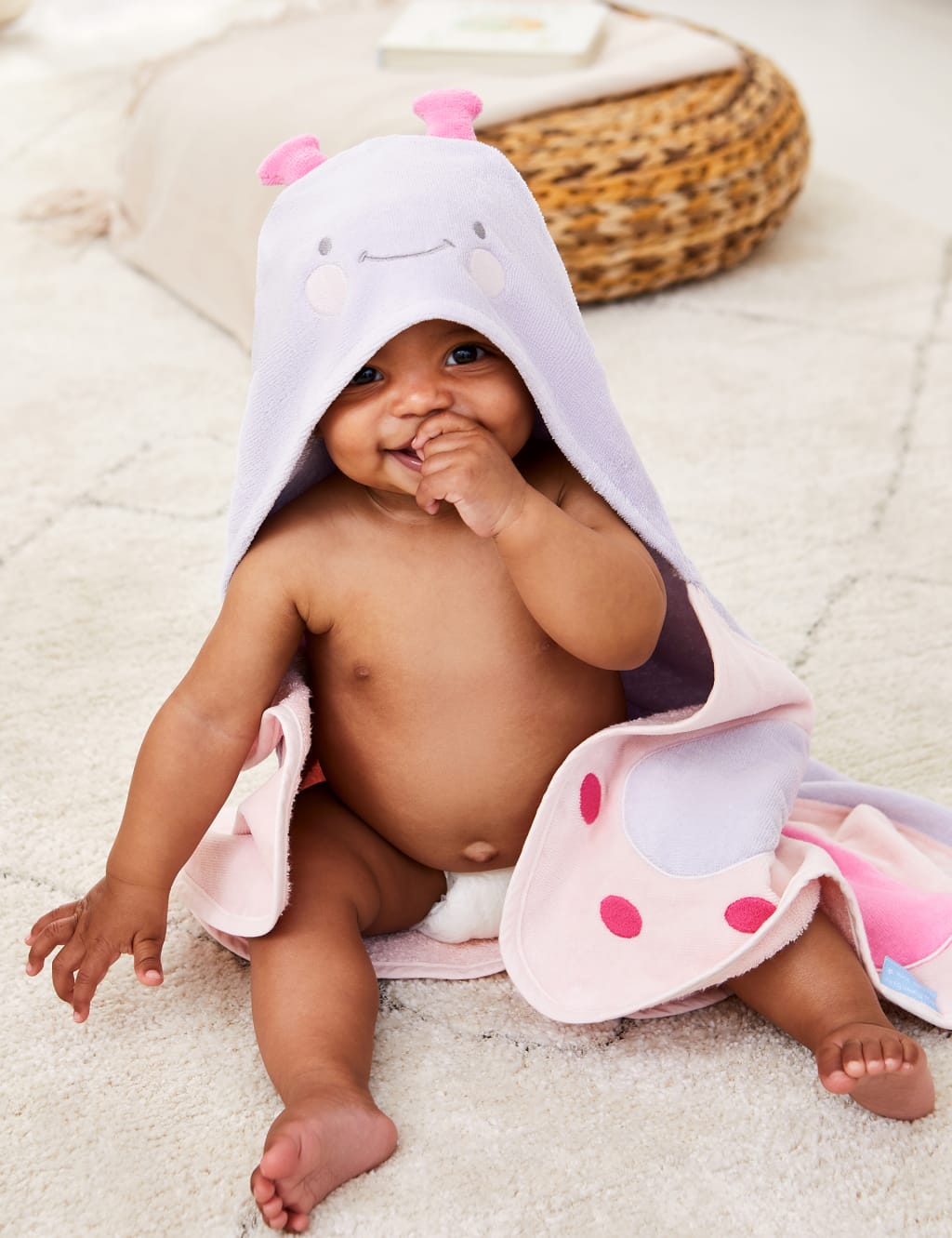 Pure Cotton Butterfly Hooded Towel