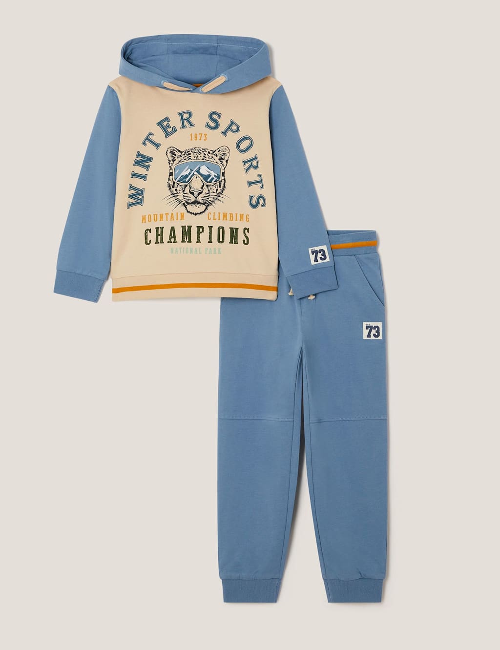 Monsoon 2pc Pure Cotton Patterned Outfit (2-13 Yrs) Blue