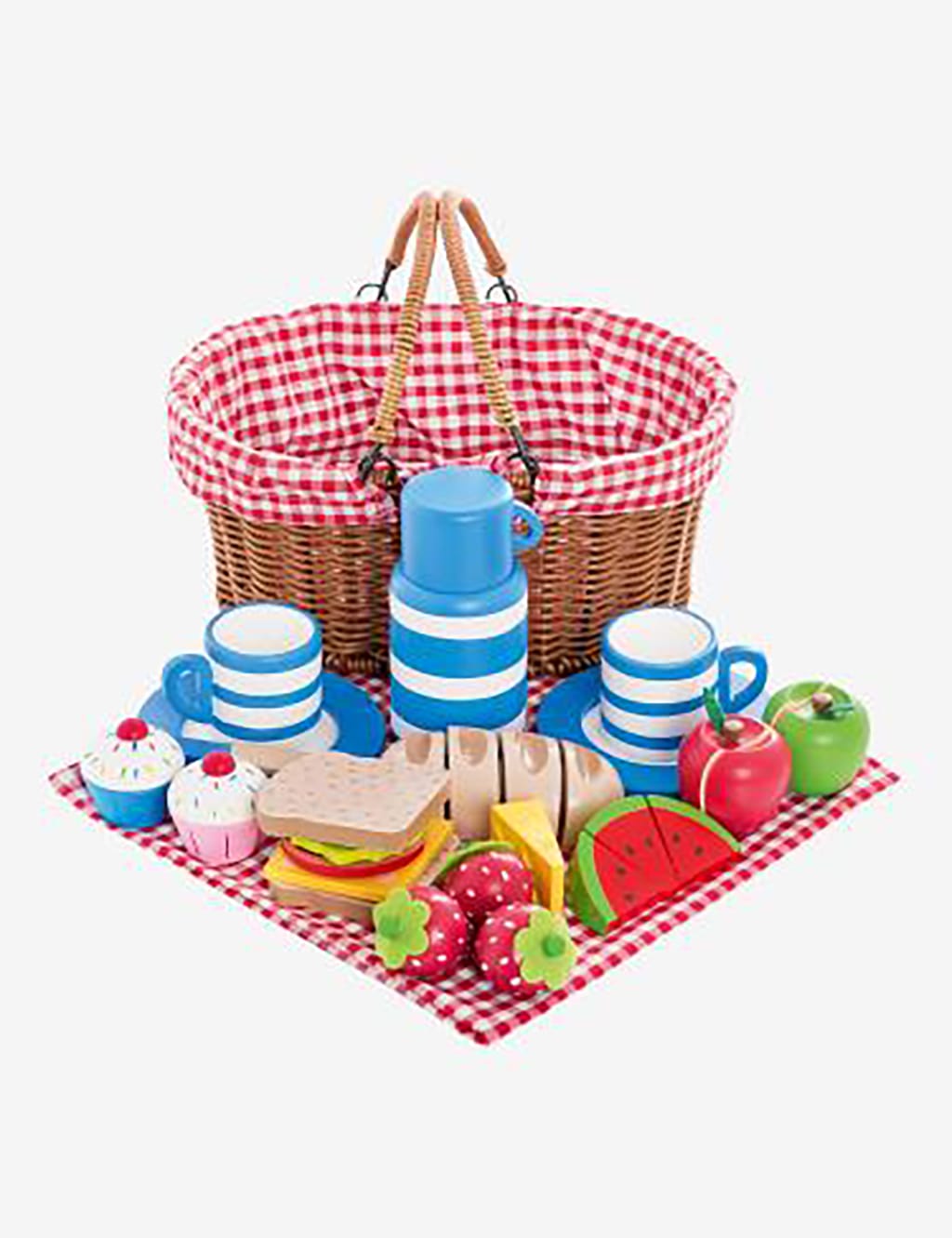 Picnic Basket with Wooden Food (3+ Yrs)
