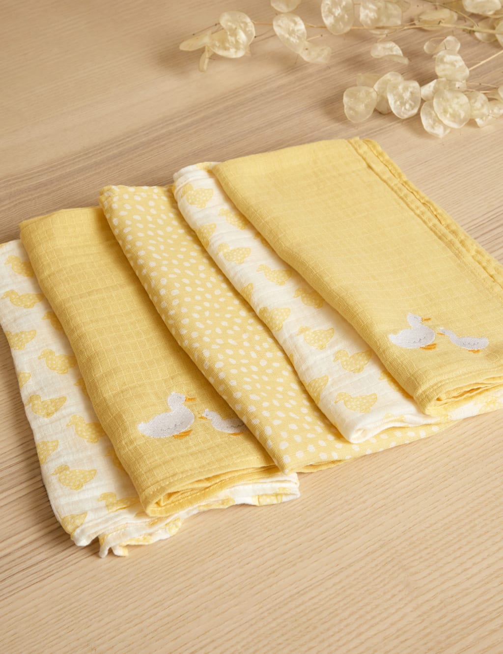 5pk Pure Cotton Duck Muslin Squares