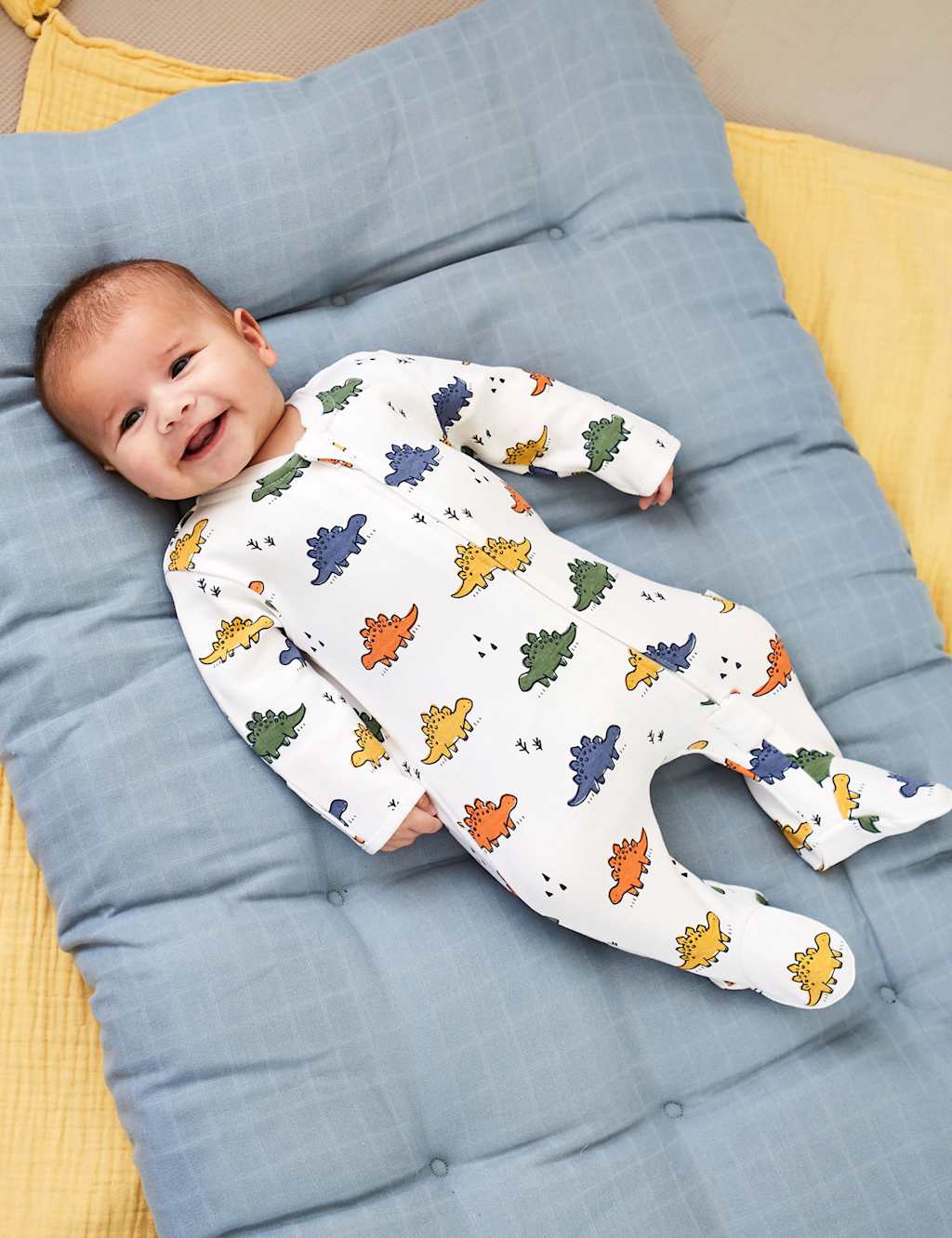 Pure Cotton Dinosaur Print Sleepsuit (0-18 Mths)