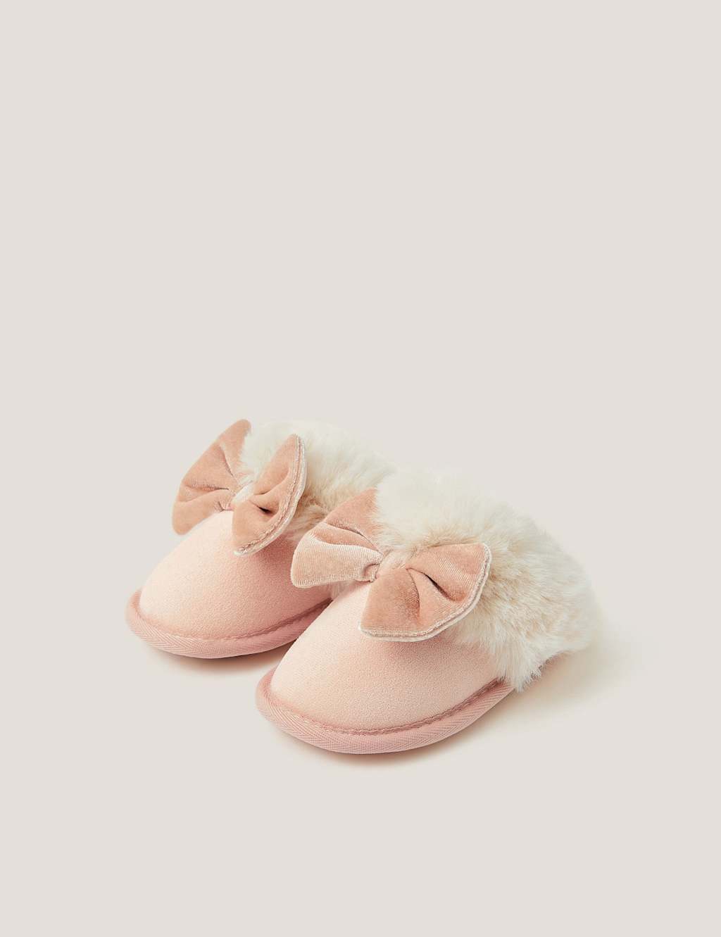 Monsoon Kids' Bow Slippers (7 Small-4 Large) Pink