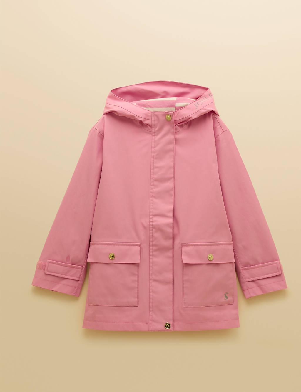 Joules Girls Cotton Rich Hooded Waterproof Raincoat (2-12 Yrs) - 2 Years - Pink - Available at M&S