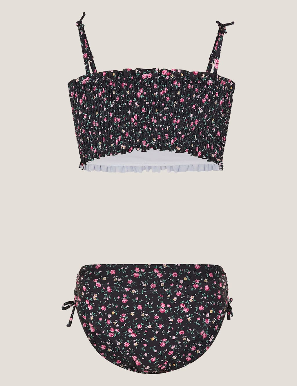 Monsoon Girls Ditsy Floral Bikini (7-15 Yrs) - 11-12 Years - Black Mix - Available at M&S