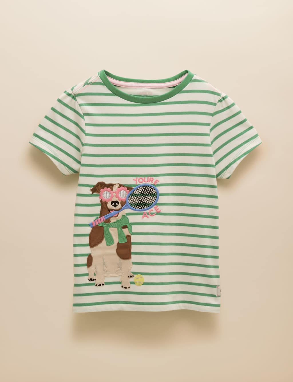 Pure Cotton Dog Applique T-Shirt (1-9 Yrs)